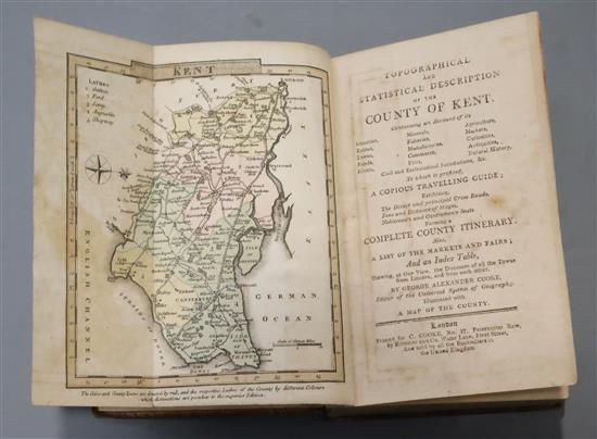 Cooke, George Alexander - Topographical and Statistical Description of the County of Kent, 12mo, with folding map,